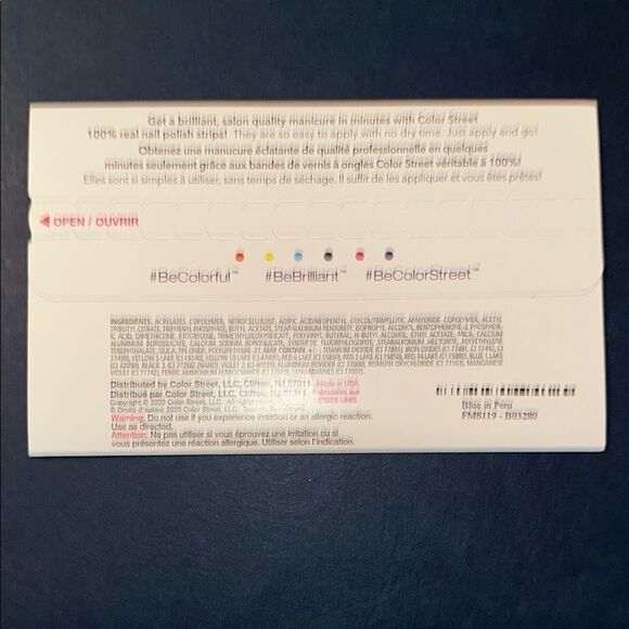 Blue in Peru  Color Street Midnight Black Nail Strips / Blue in Peru - Picture 12 of 13